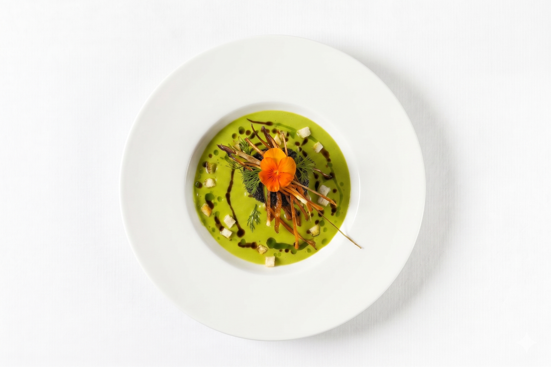 Plat signature L'Oxalis — présentation florale